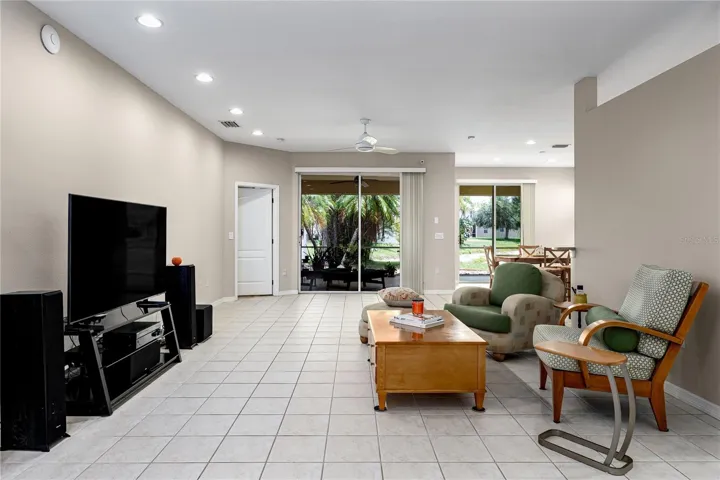 Family room with lanai view