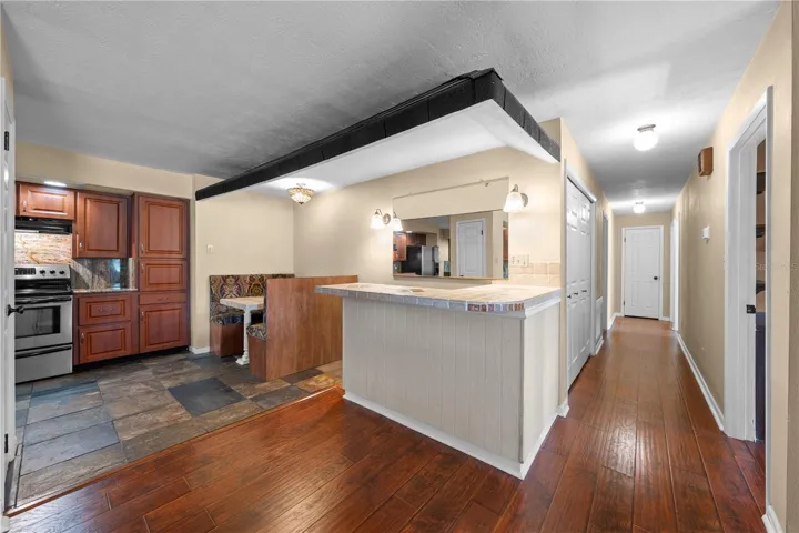 Hallway to Bedrooms and Wet Bar