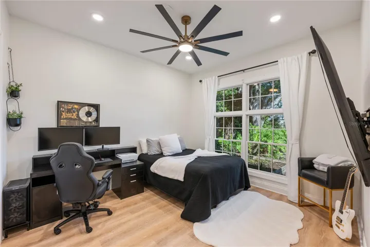 Rear Bedroom has garden, pond &amp; sunset views