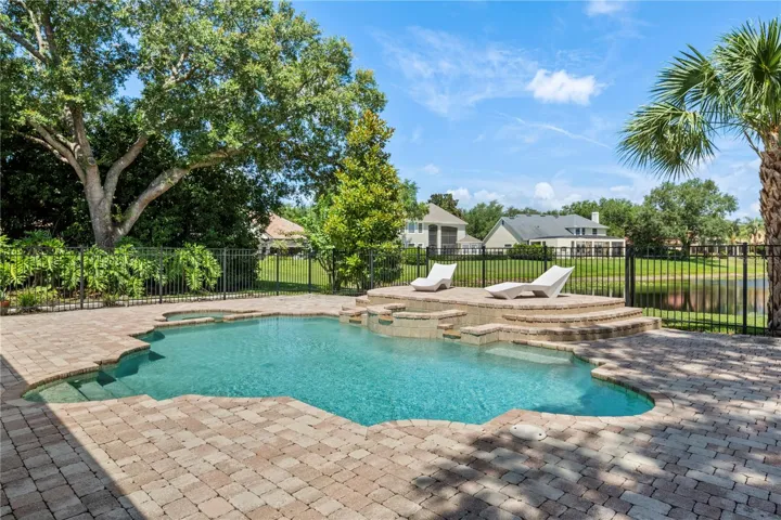 Beautiful open pool with sunning platform