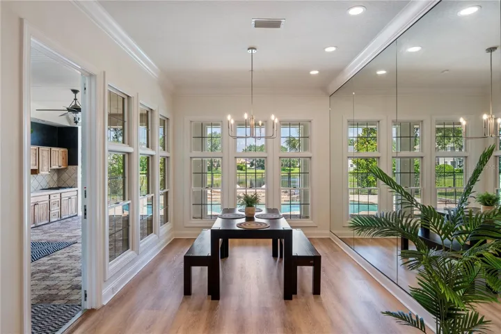 Breakfast Nook with pool, pond & sunset views!