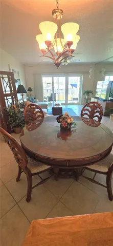 View from dining room in to living space