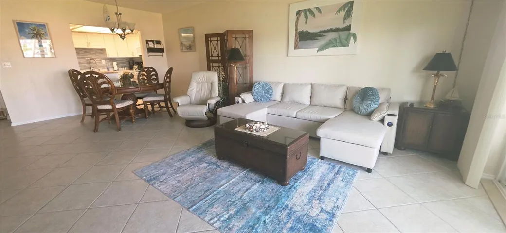 living room looking towards kitchen and dining room