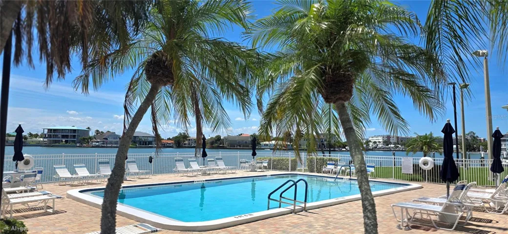 Waterfront community pool