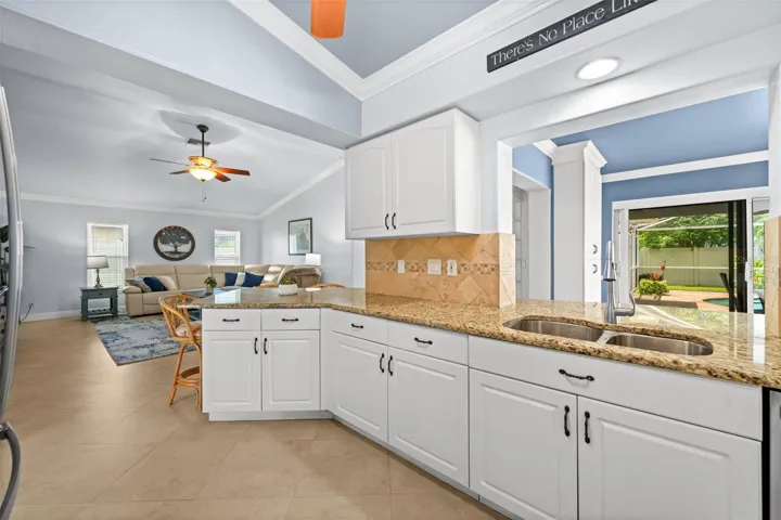 Lots of counter space and buffet passthrough