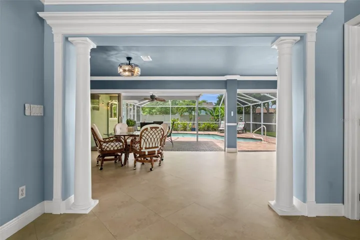 Beautiful views through the house to the lanai and pool