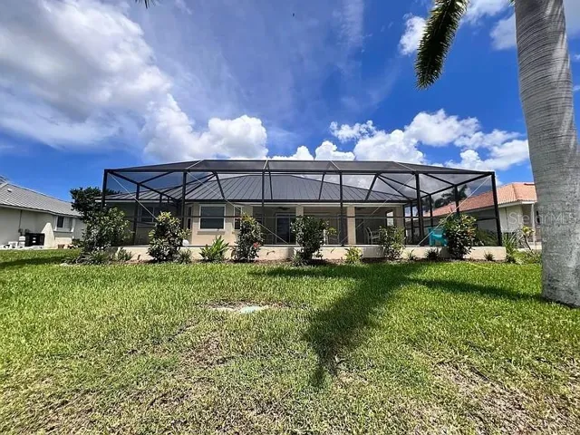 Rear yard and enclosed pool deck area