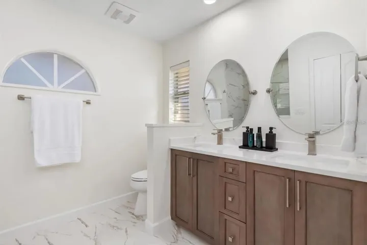 Primary en-suite Bathroom is modern and meticulous