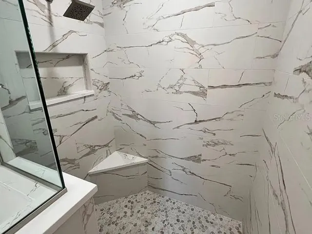 Step in tiled shower