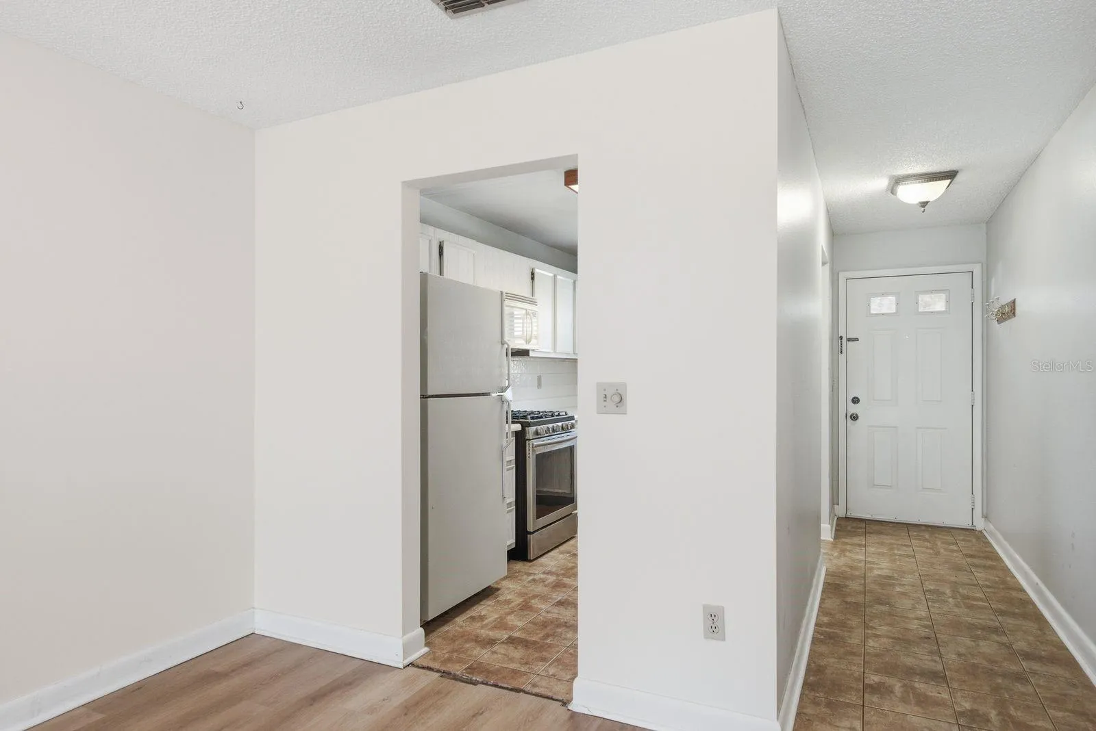 Looking in to galley kitchen