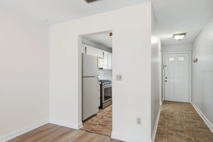 Looking in to galley kitchen