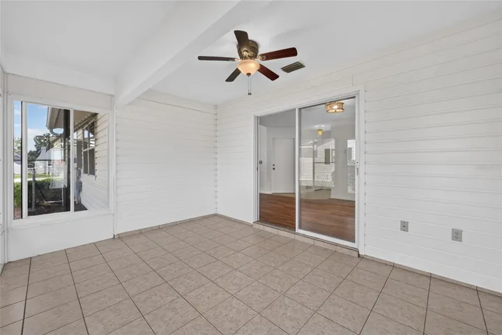 Ceiling Fan & Slider in Florida Room