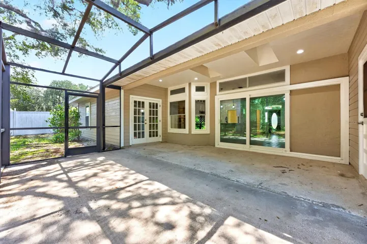 Extended covered and screened lanai.