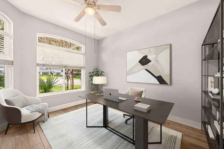 Flex/office at the front of the home. Virtually Staged.