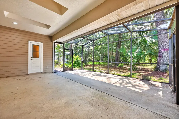 Extended covered and screened lanai.