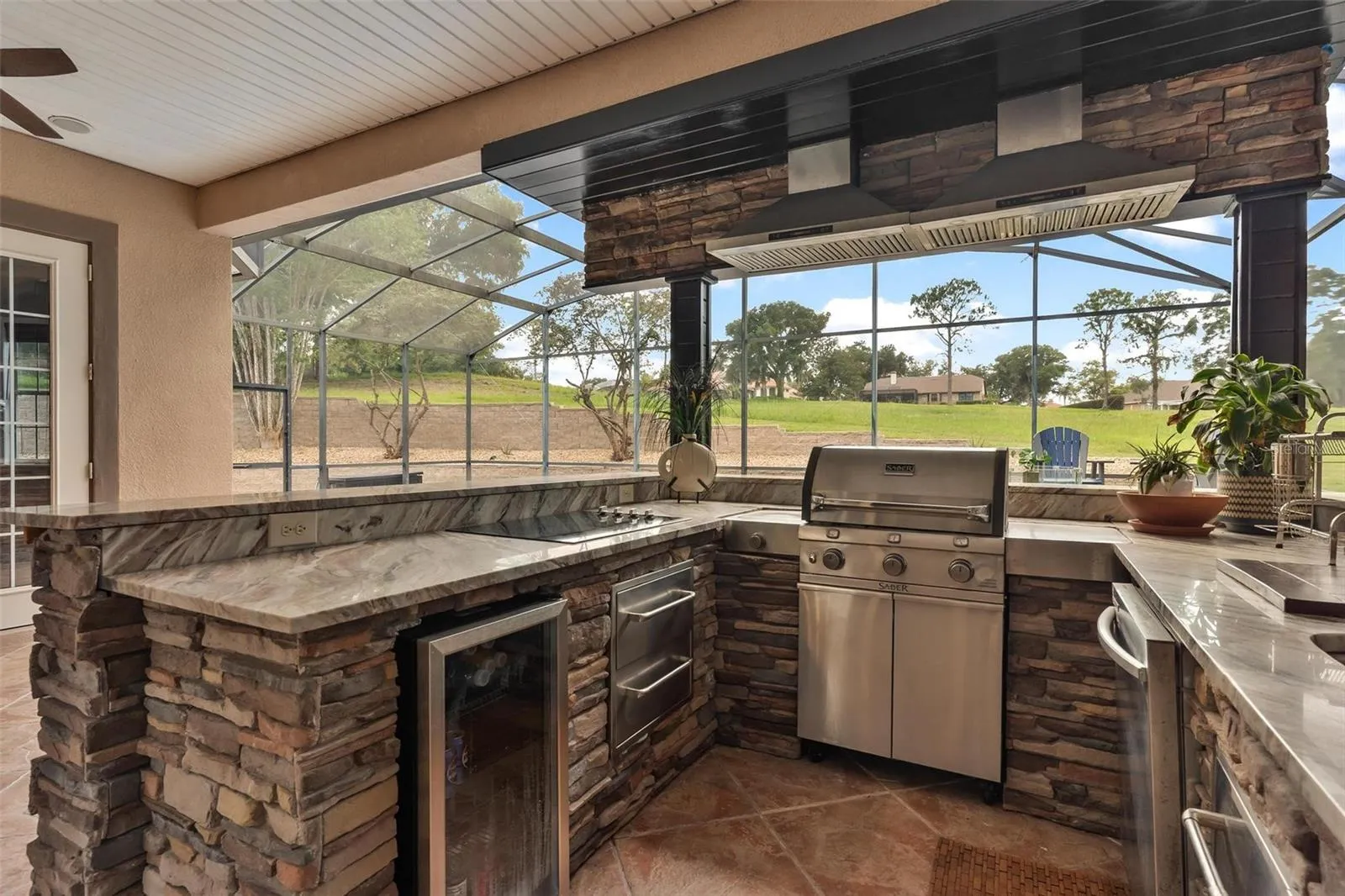 Beautiful Stone Summer Kitchen Great for Entertaining...