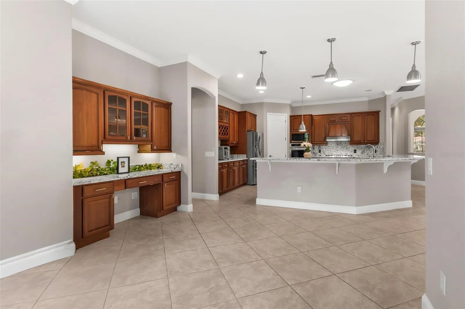 Built-In Desk Area perfect for looking up recipes...