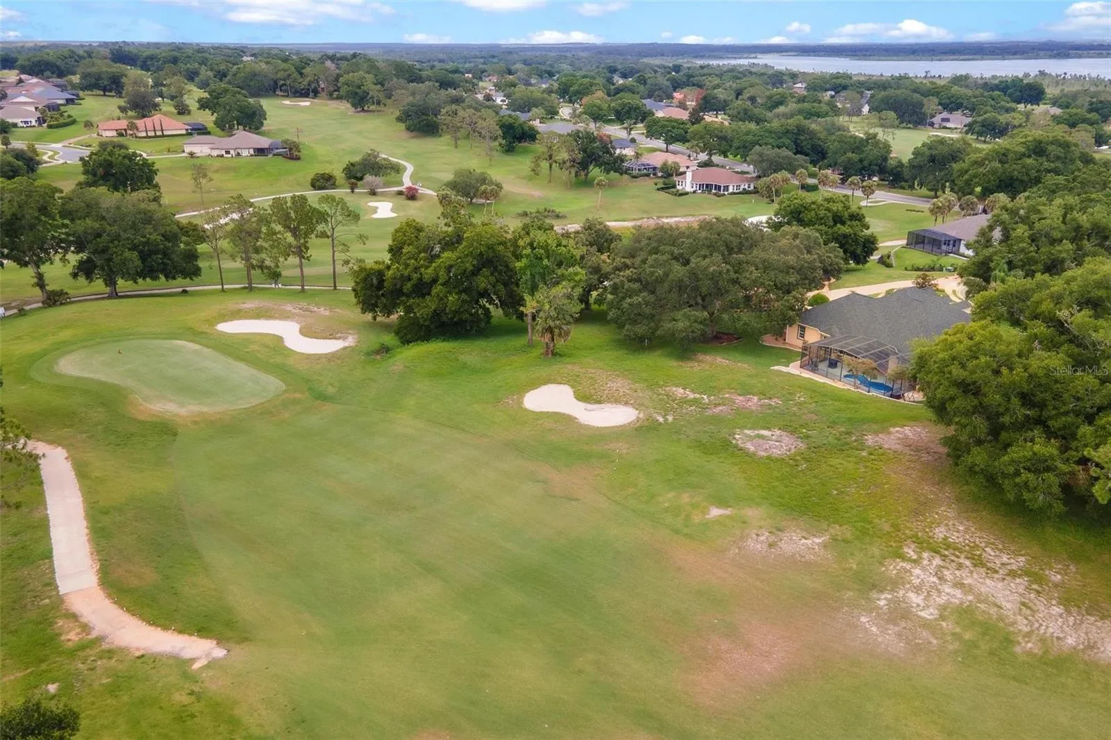 Aerial of Home on Golf Course