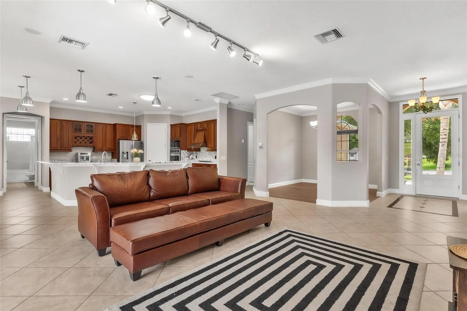 Living Area with Tile Floors