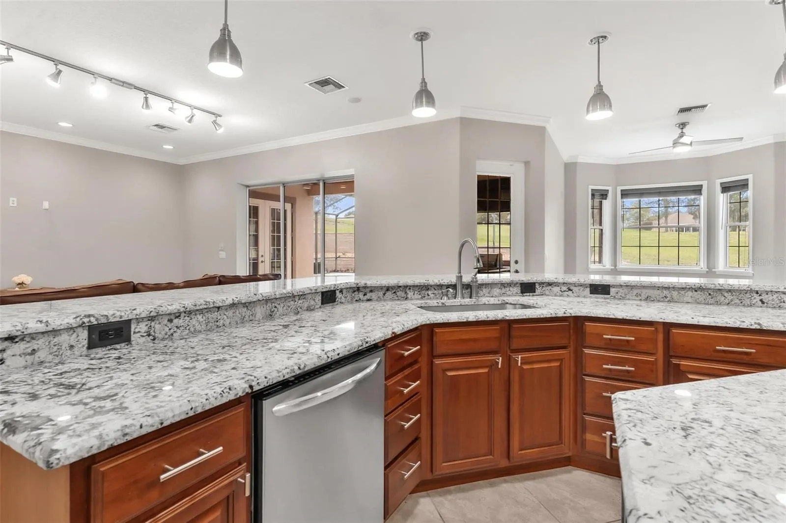 Kitchen Overlooks Living Area great for entertaining guest...