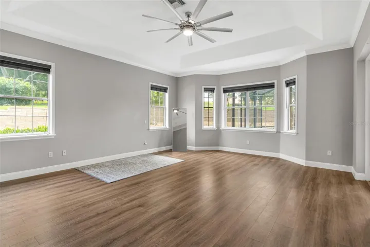 Primary Bedroom with Tray Ceilings