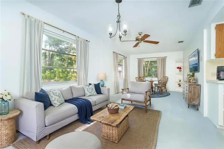 Virtually staged family room