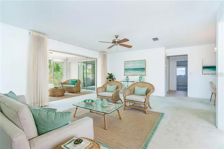 Virtually staged living room