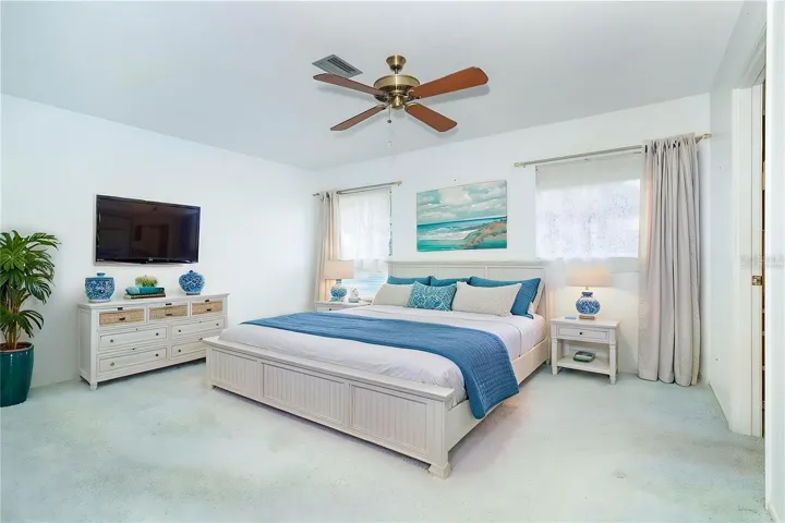 Virtually staged master bdrm