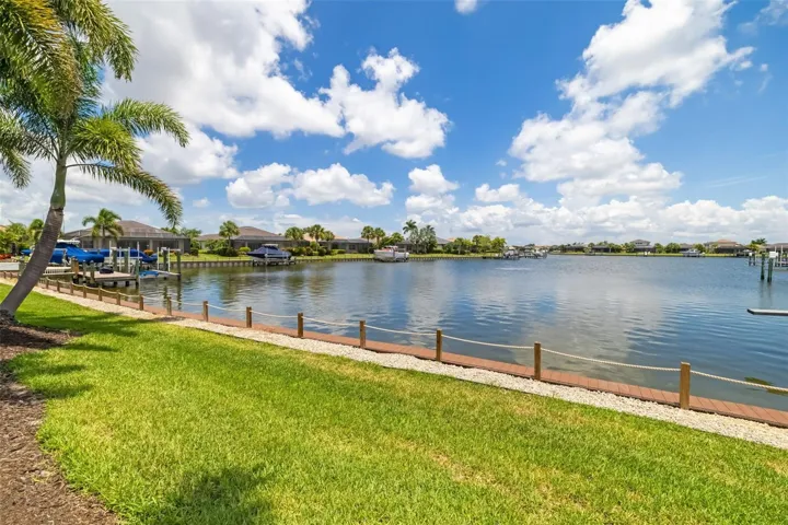 Backyard overlooking the water
