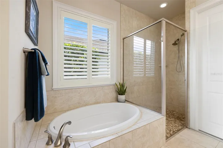 Separate tub and shower
