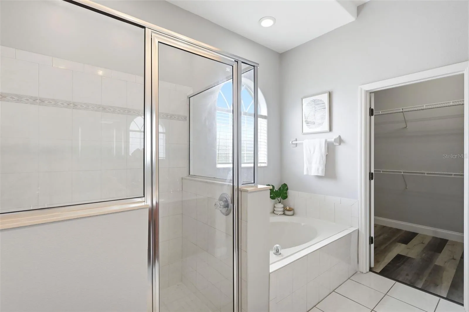 Primary shower and closet