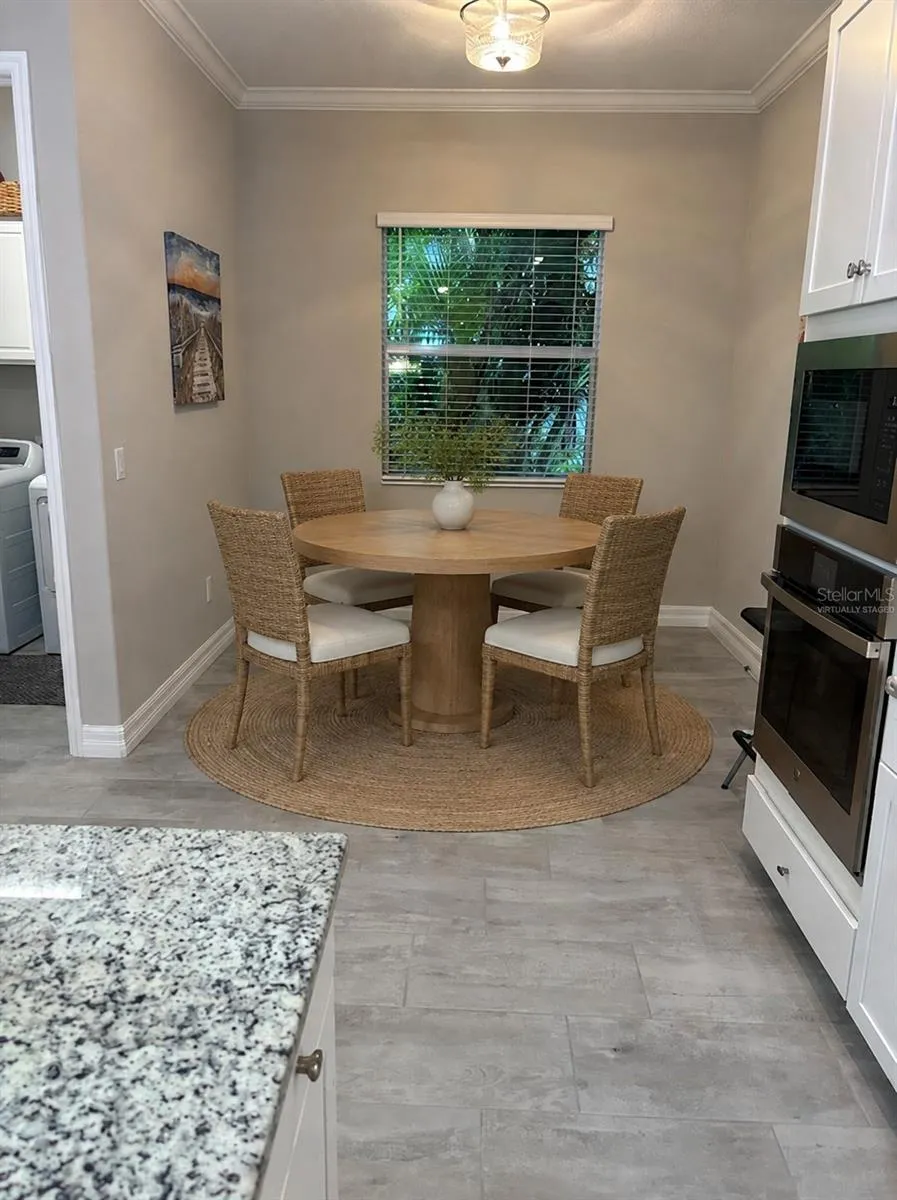 Virtually staged breakfast nook furnished