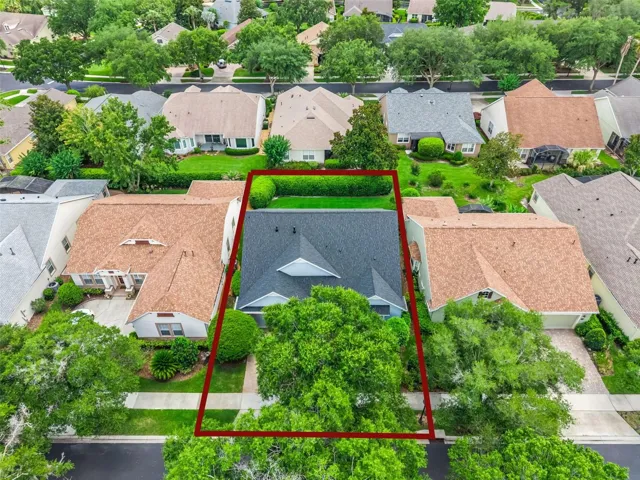 Aerial view from the front of the home