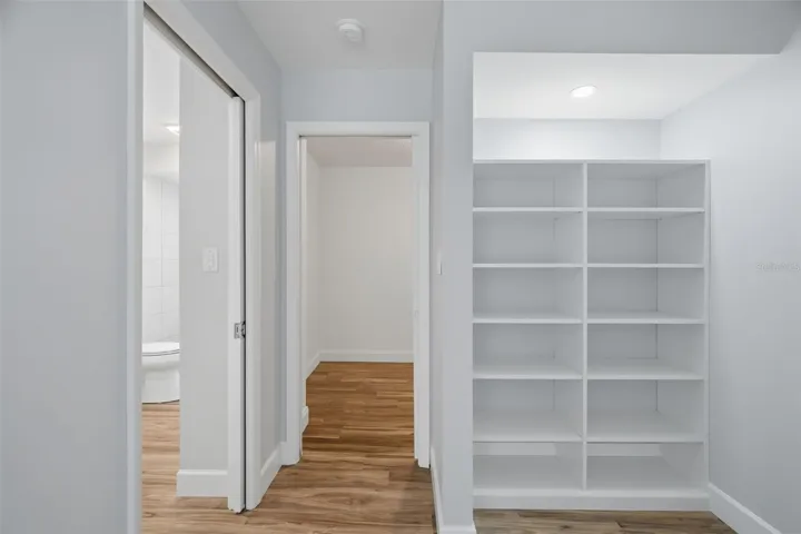 Primary Bedroom - built-in shelves