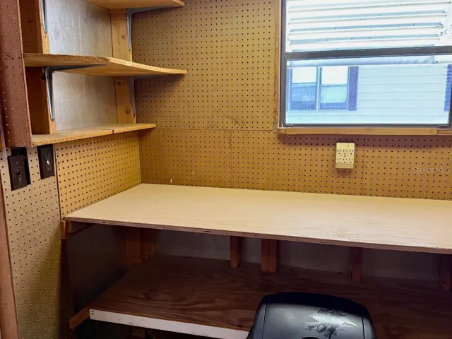 Work area with enclosed porch