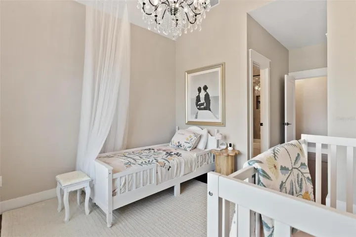 Bedroom #3 features Old English flooring, private bath.