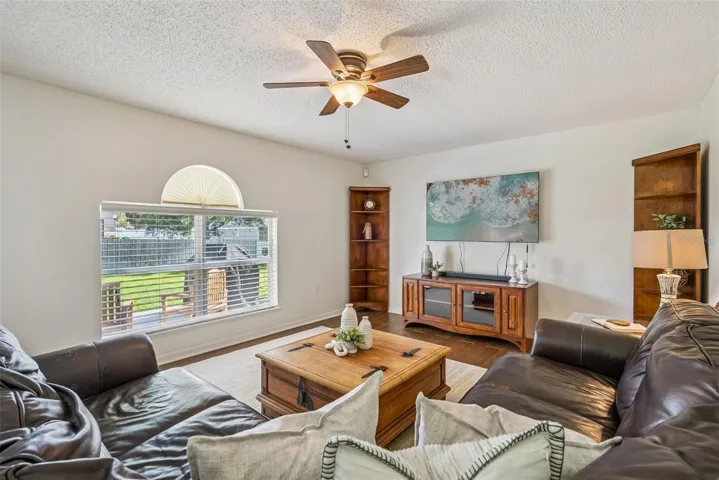 Family Room transitions seamlessly into kitchen.