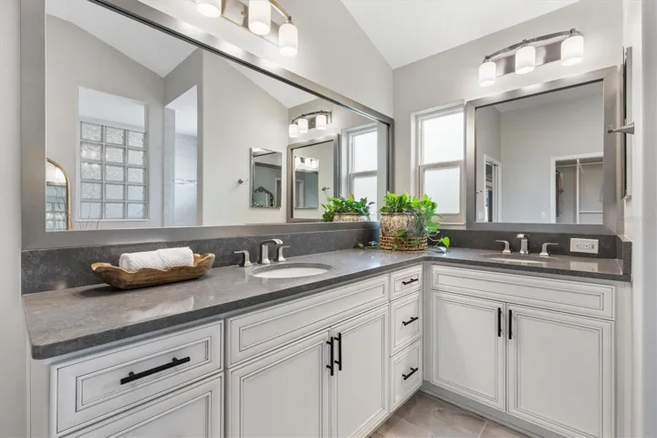 FRAMED MIRRORS*DUAL SINKS