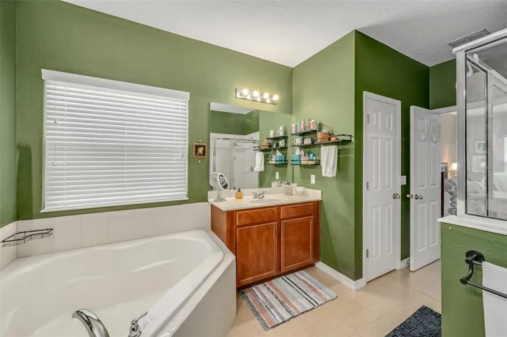 Separate shower and private toilet area