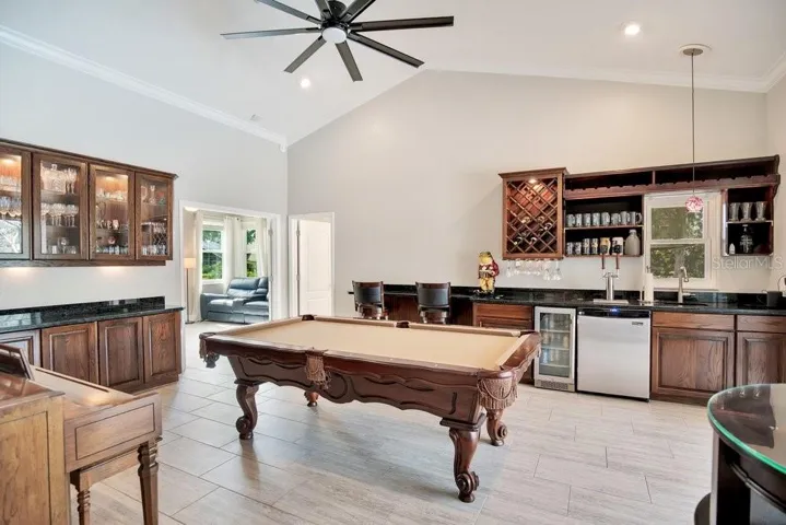 Game Room with custom cabinetry