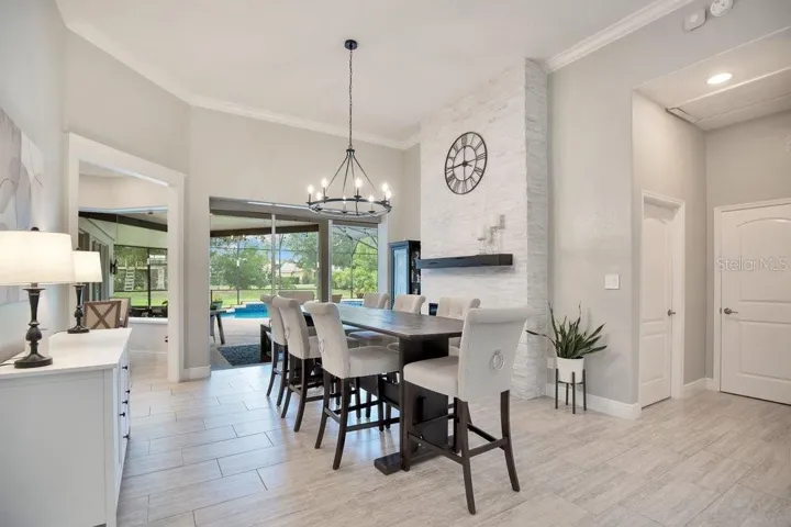 Dining Room with fireplace