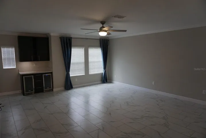 Living room with wet bar