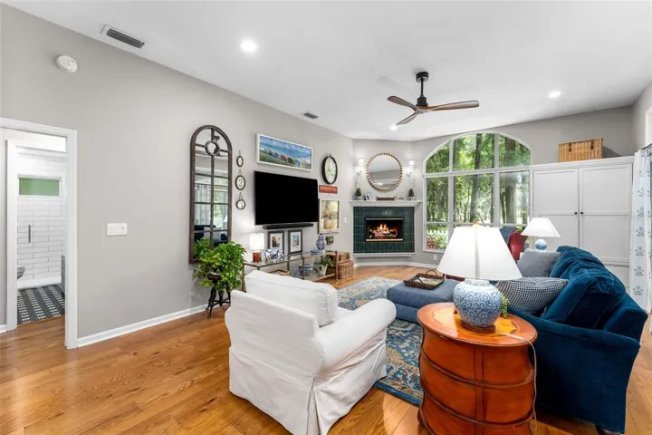 Family room with gas fireplace