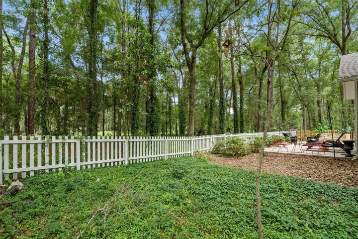 Fenced in backyard