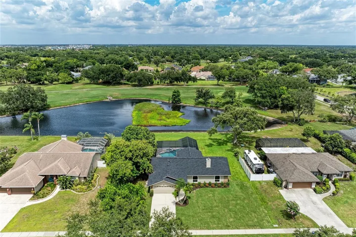 Aerial view of home from front