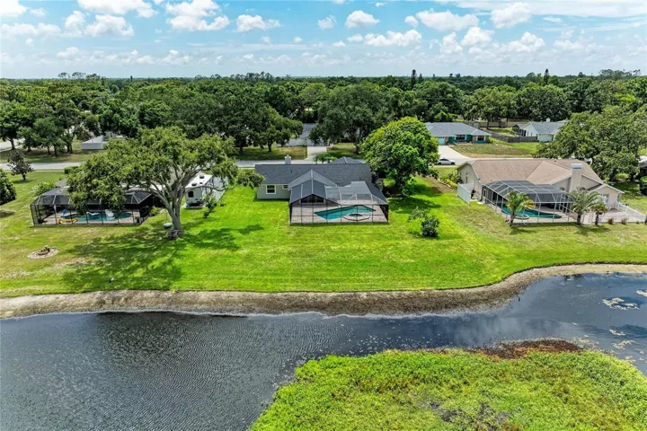 Aerial view of home from backside