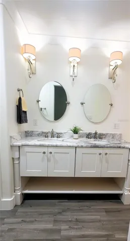 Luxury Primary Bath retreat! Two sinks, big Soaking tub and separate shower with multiple shower heads.