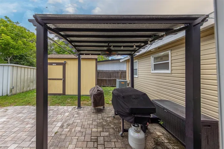 Outdoor covered grilling area