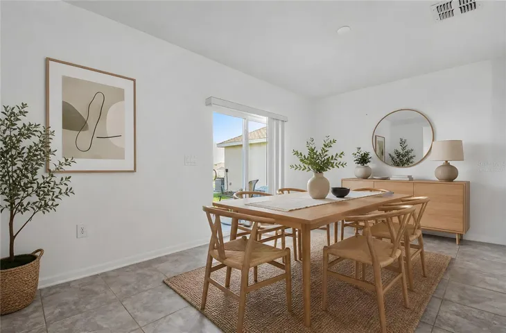 virtually staged dining area