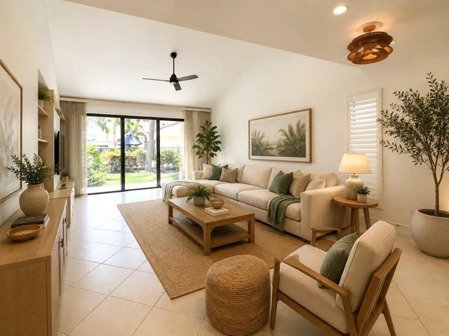 Virtually staged, dining and living room